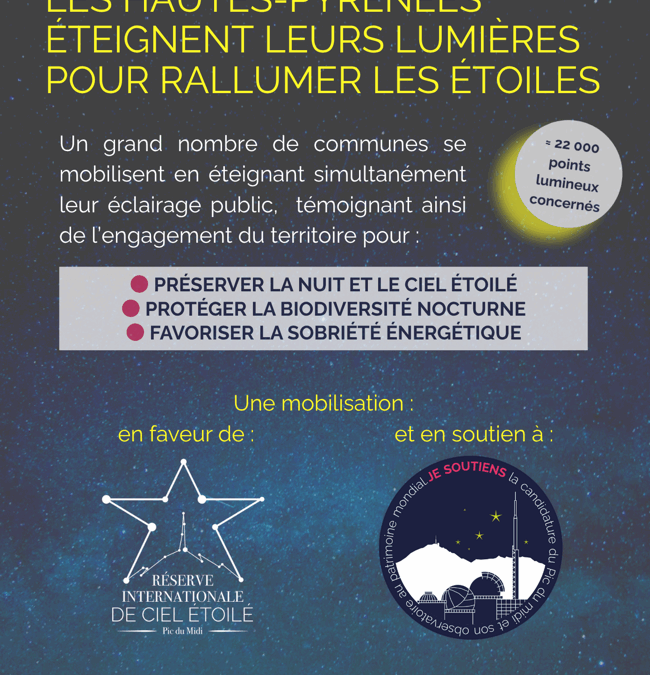 Le 7 septembre, les Hautes-Pyrénées éteignent leurs lumières pour rallumer les étoiles !